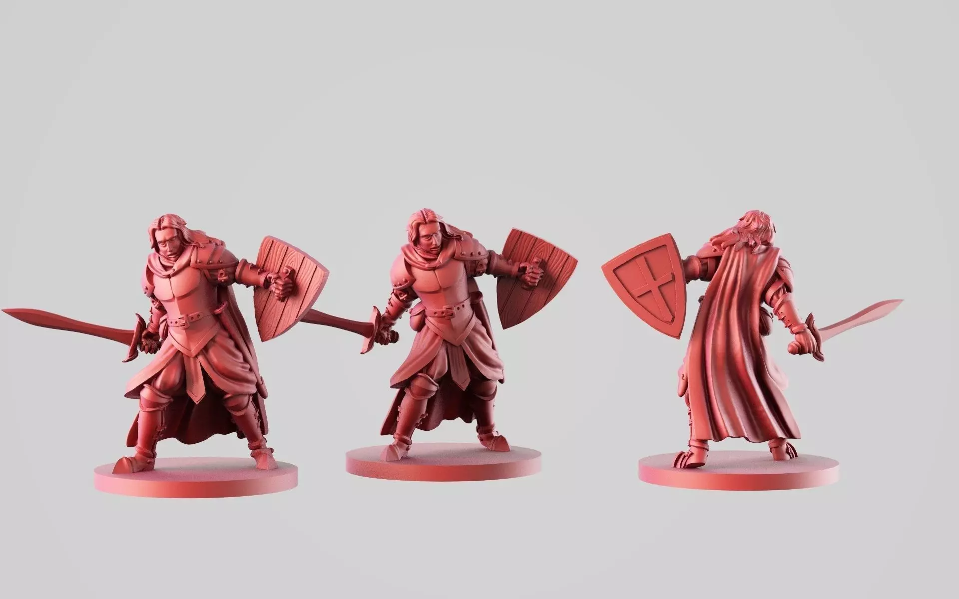 the warrior three figurines 3D print model_0