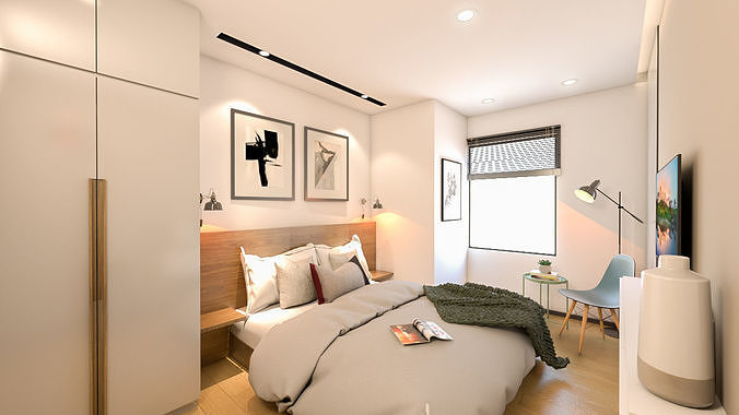Bedroom at Apartment Studio Type 3D model