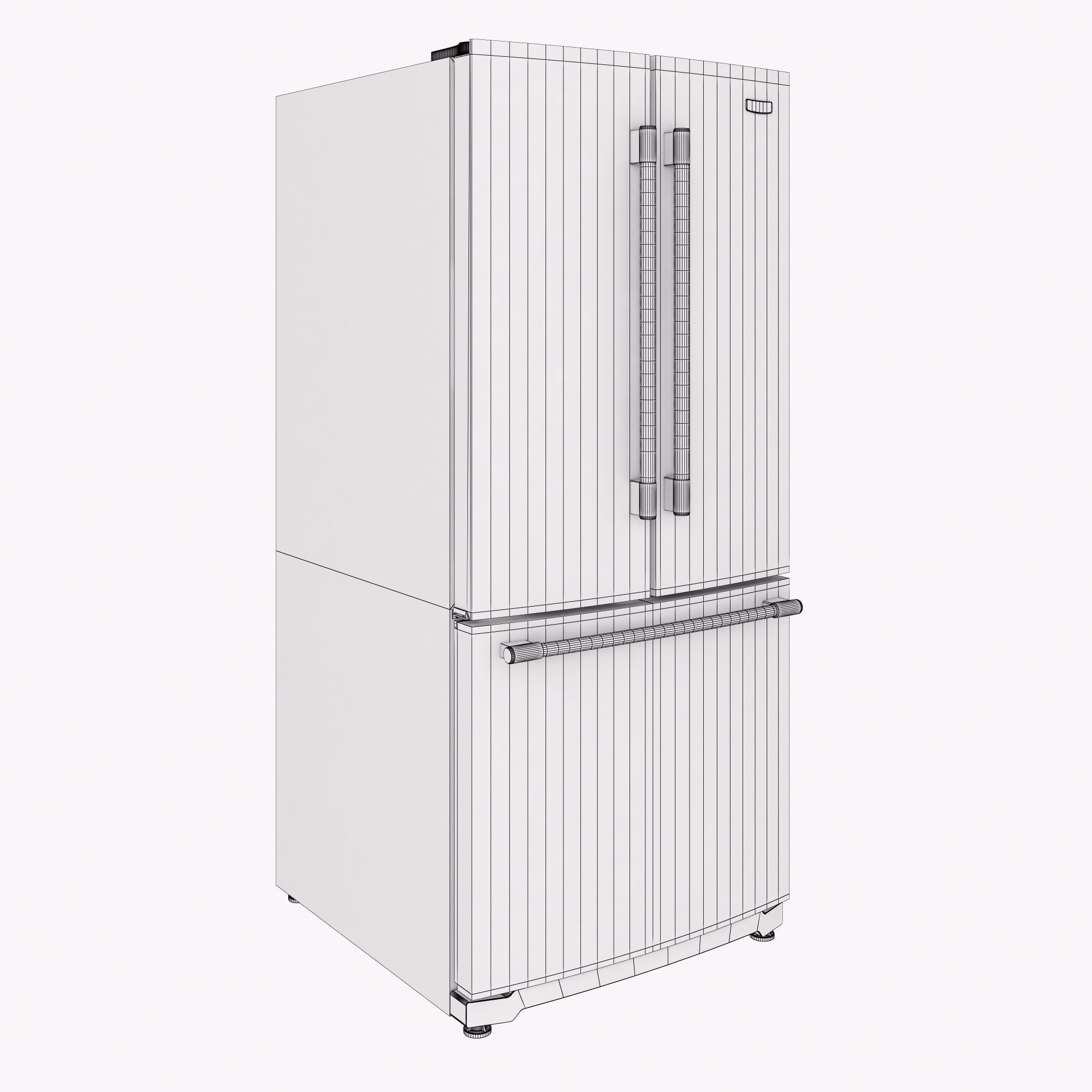 KitchenAid 19 and 7 cu ft French Door Refrigerator 3D model_2