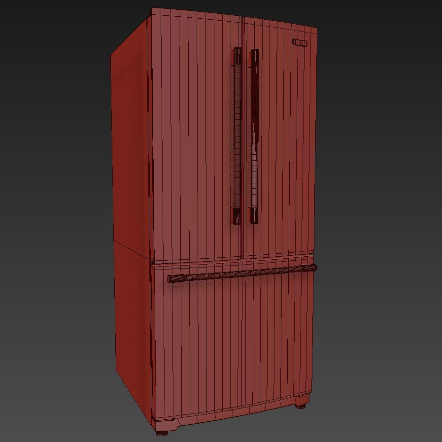KitchenAid 19 and 7 cu ft French Door Refrigerator 3D model_4
