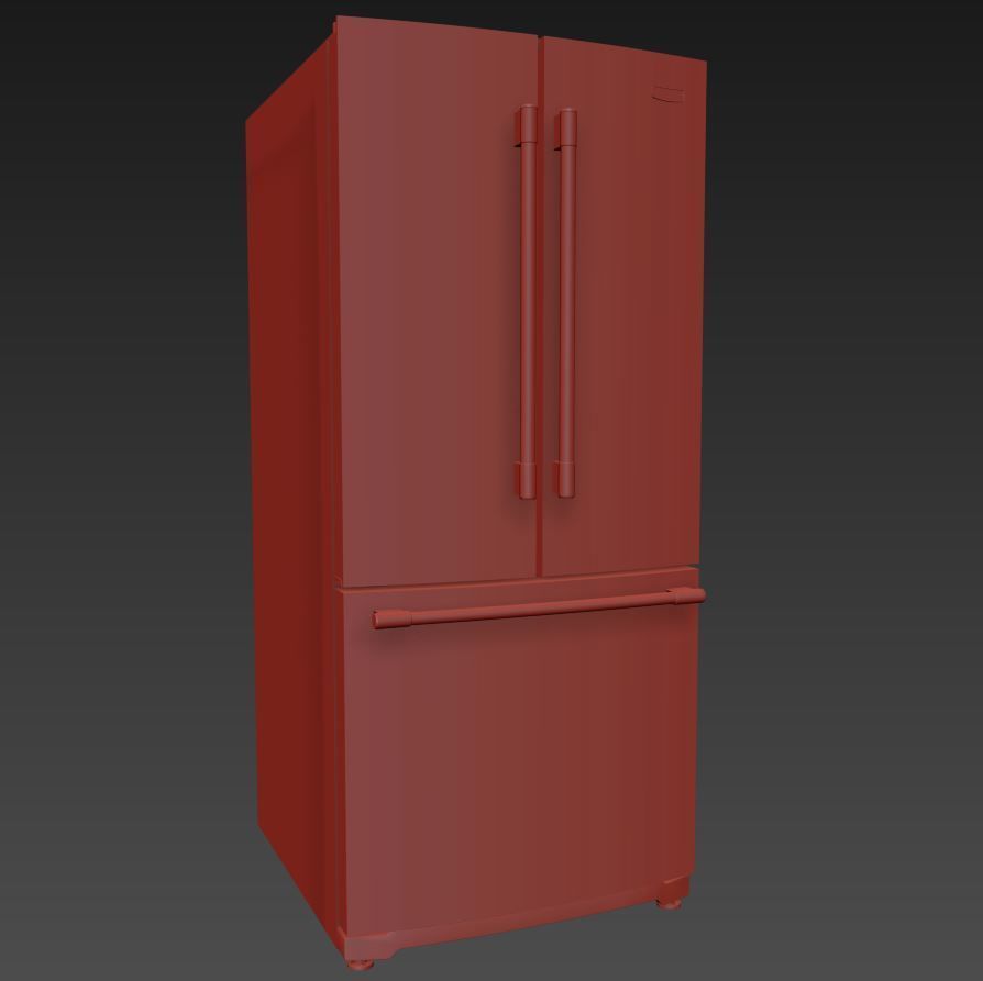 KitchenAid 19 and 7 cu ft French Door Refrigerator 3D model_3