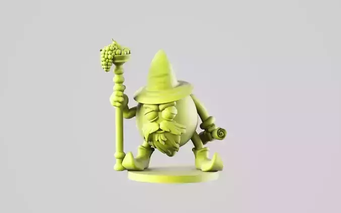 Lemage gnome with wand 3D print model