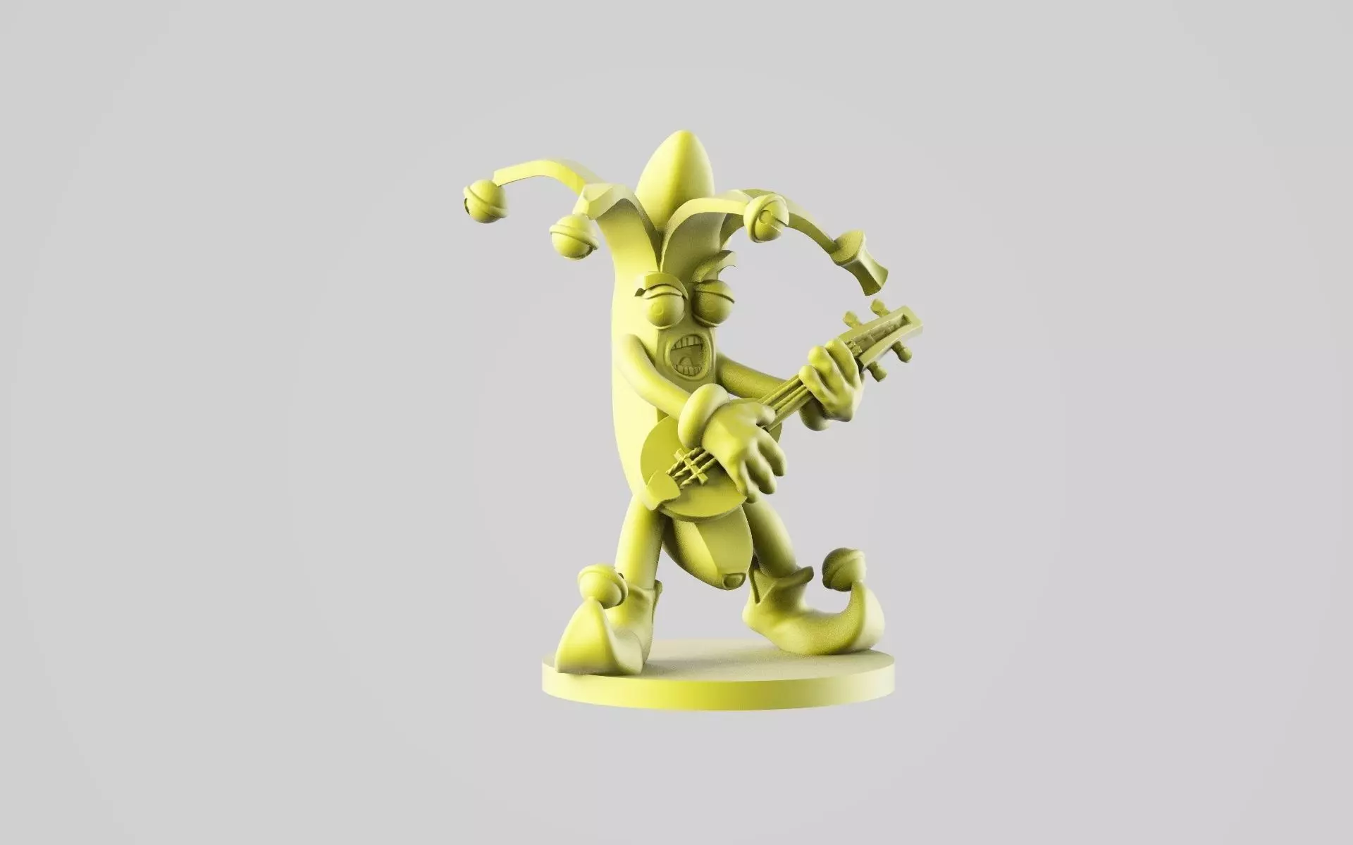 Bananabard figure with guitar 3D print model_0