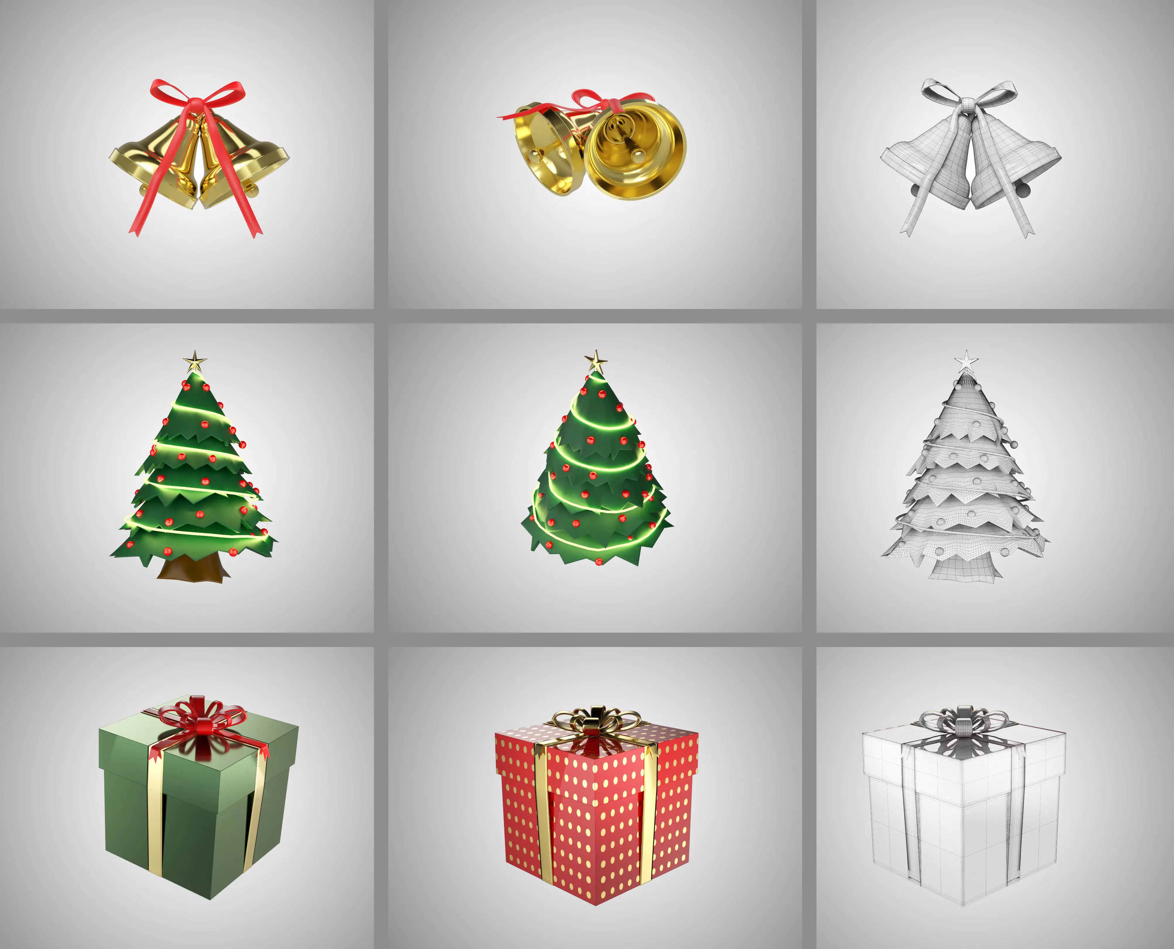 Christmas Decorations Package 3D model_0