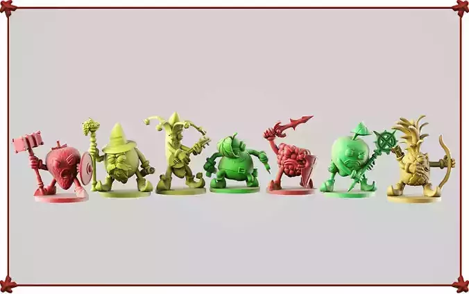 Adventurous fruits 3D Model Collection