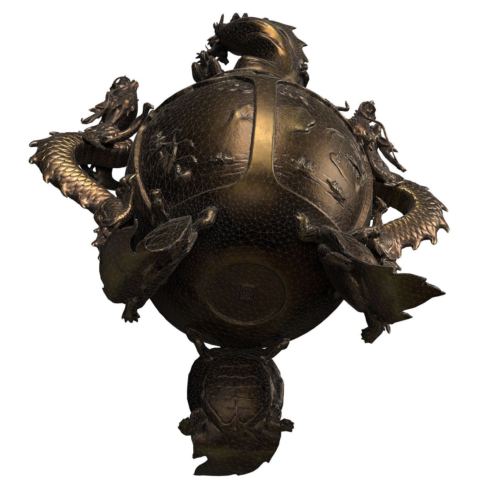 Dragon Incense Burner Low-poly 3D model_22