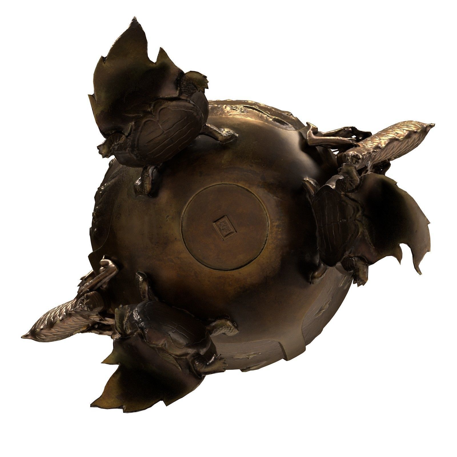 Dragon Incense Burner Low-poly 3D model_14