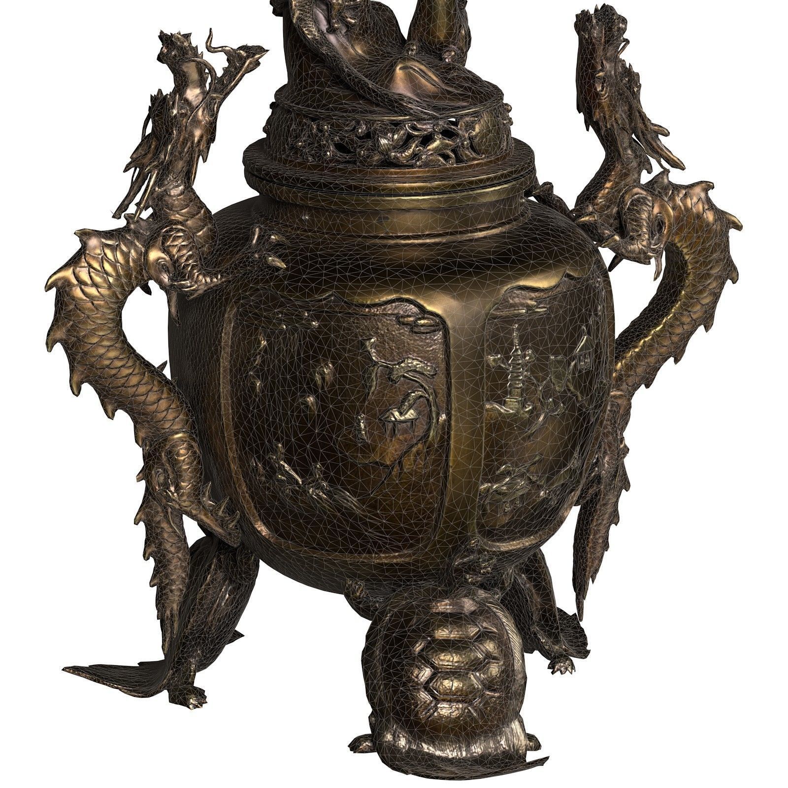 Dragon Incense Burner Low-poly 3D model_21