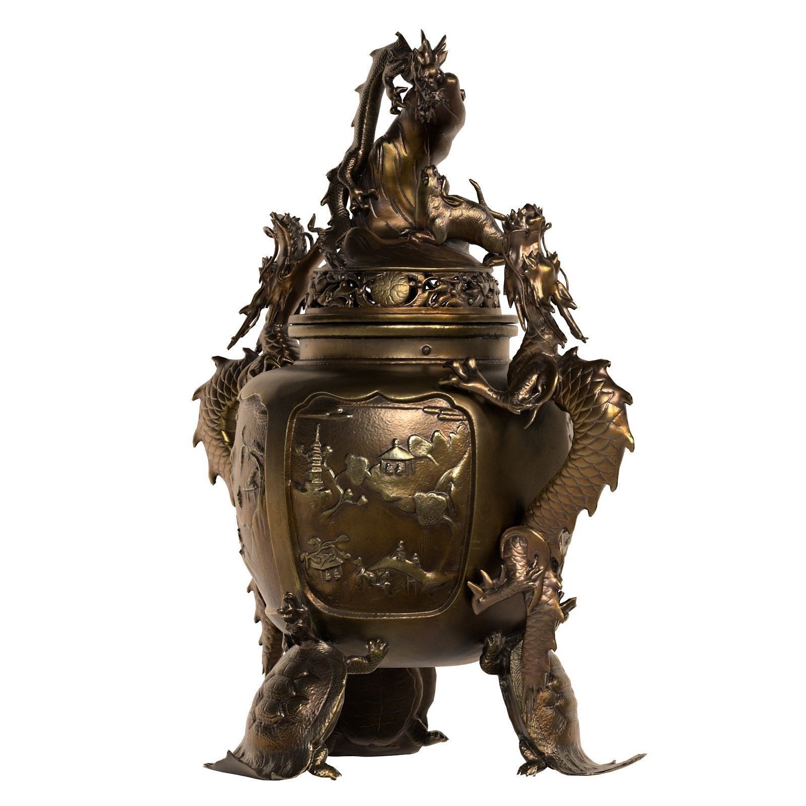 Dragon Incense Burner Low-poly 3D model_8