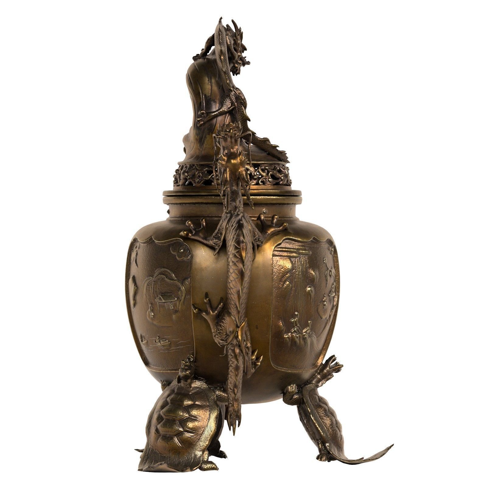 Dragon Incense Burner Low-poly 3D model_3