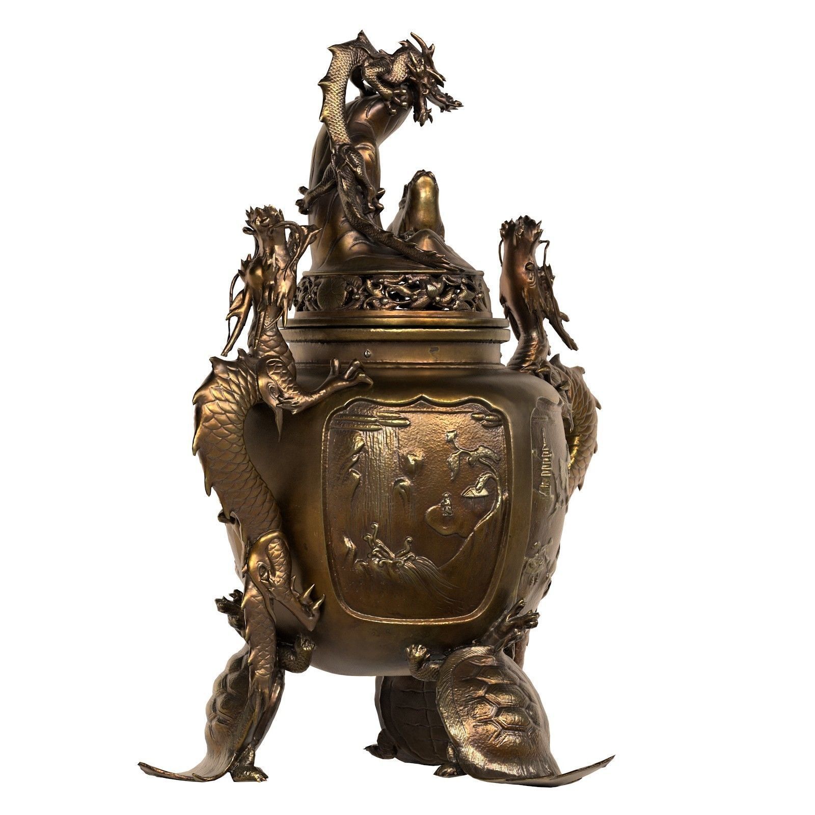 Dragon Incense Burner Low-poly 3D model_2