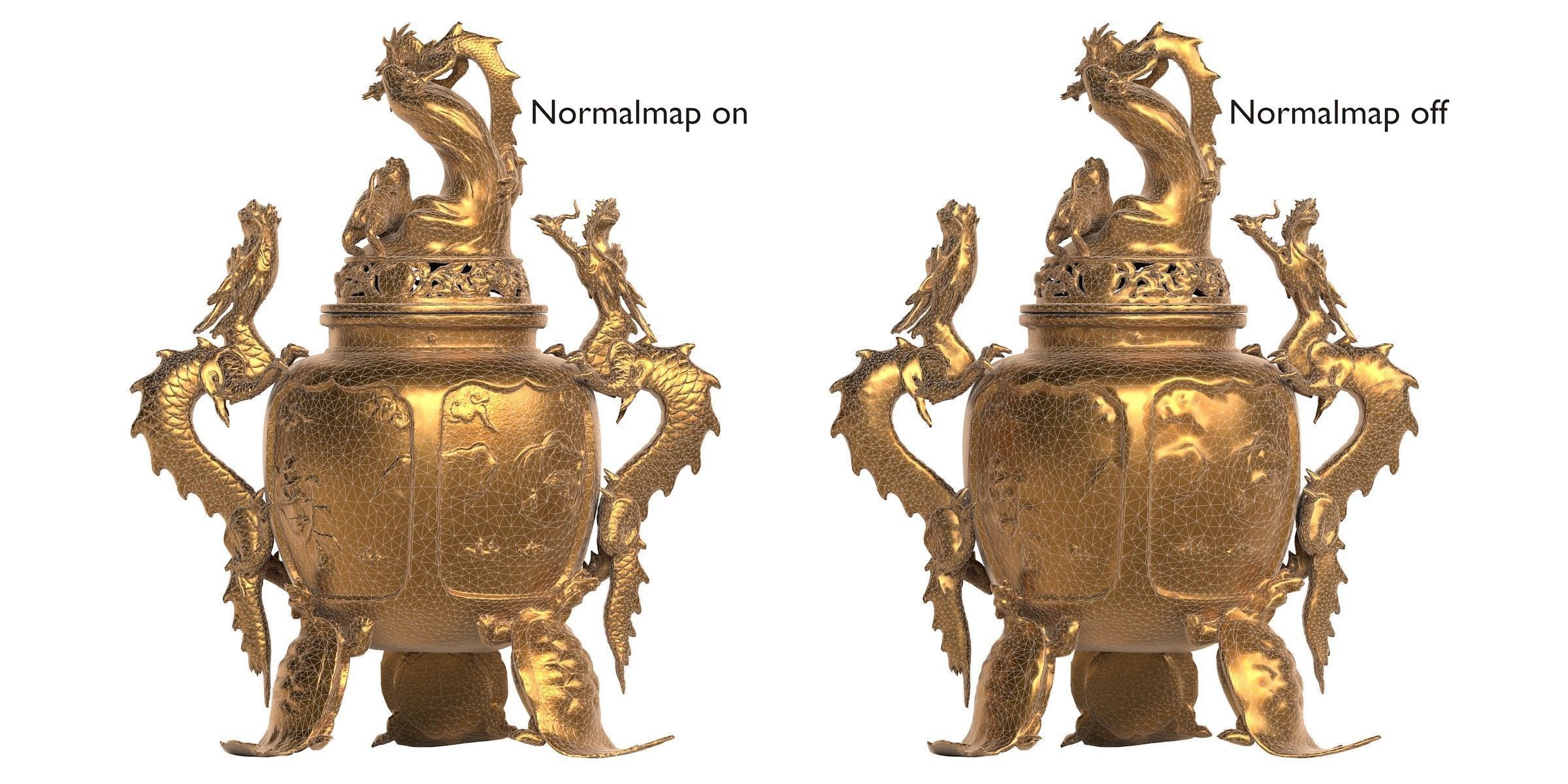 Dragon Incense Burner Low-poly 3D model_19