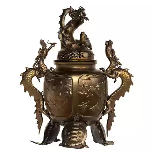 Dragon Incense Burner Low-poly 3D model