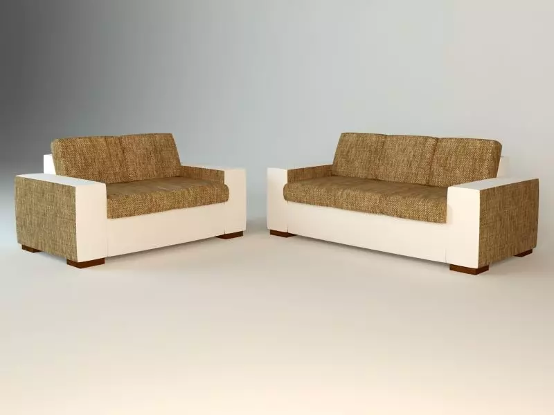 Sofa Set 3 Model Free low-poly 3D model