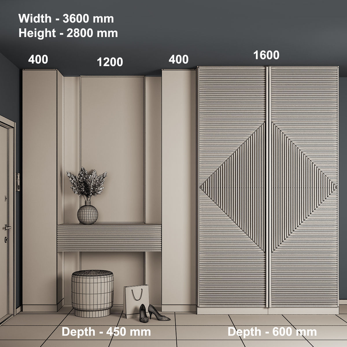 Furniture composition 37 3D model_4