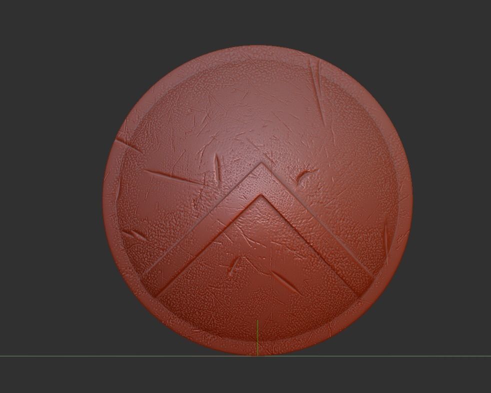 Spartan shield Low-poly 3D model_15