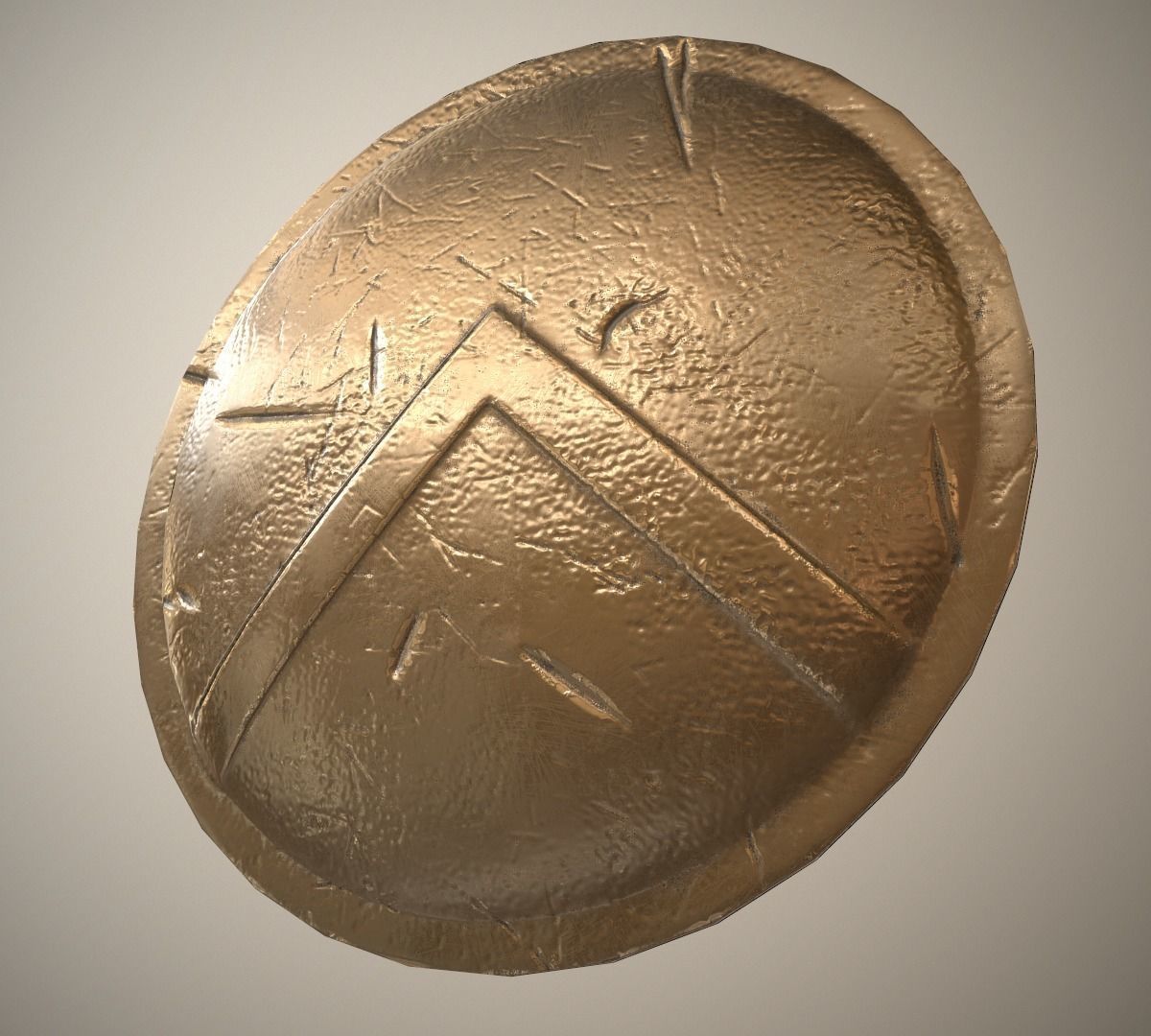 Spartan shield Low-poly 3D model_3