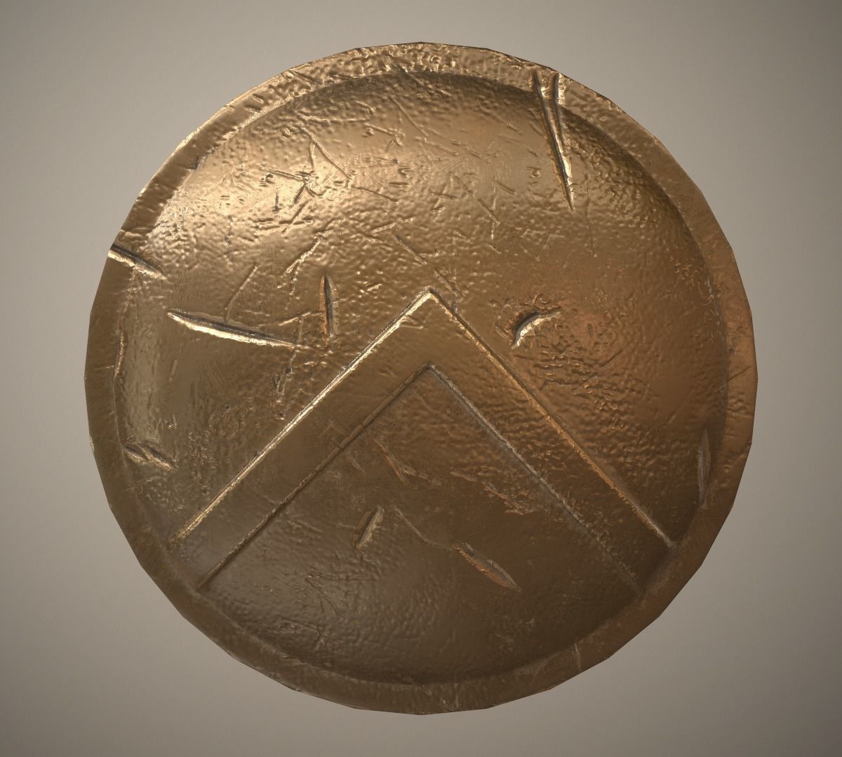 Spartan shield Low-poly 3D model_0