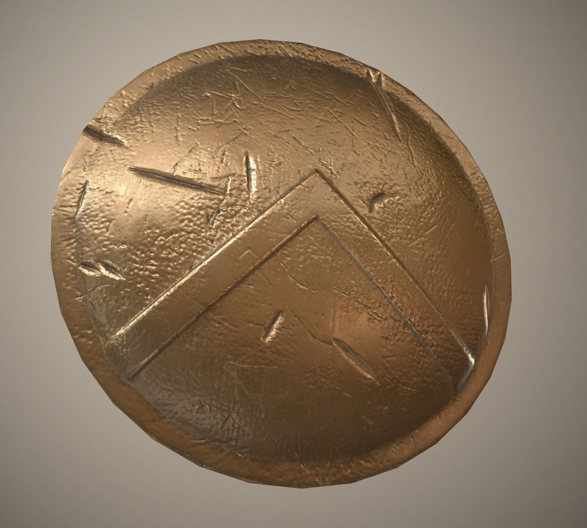 Spartan shield Low-poly 3D model_2