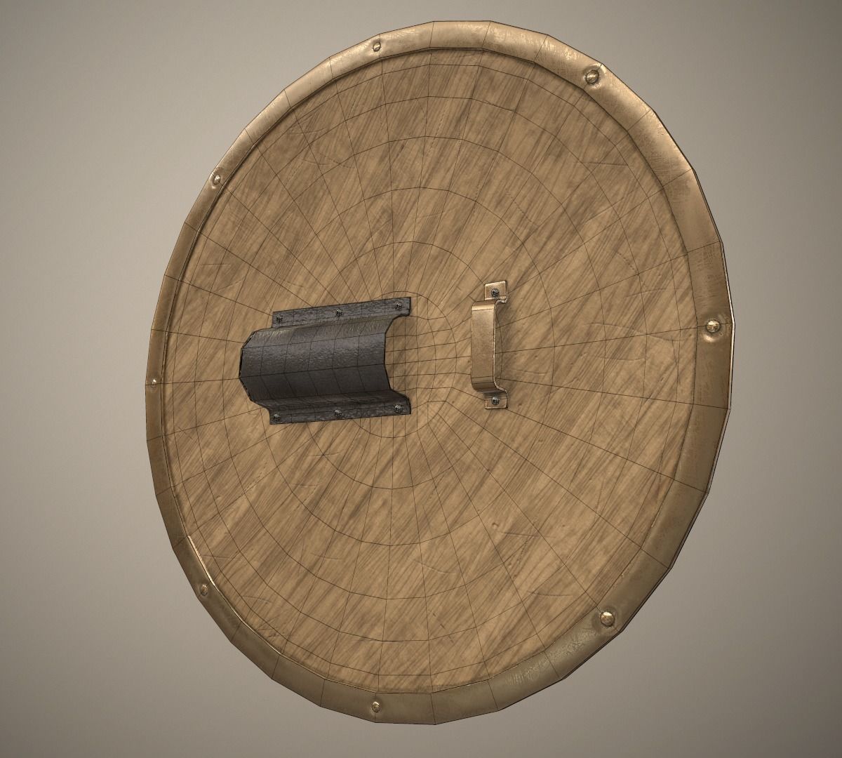 Spartan shield Low-poly 3D model_11