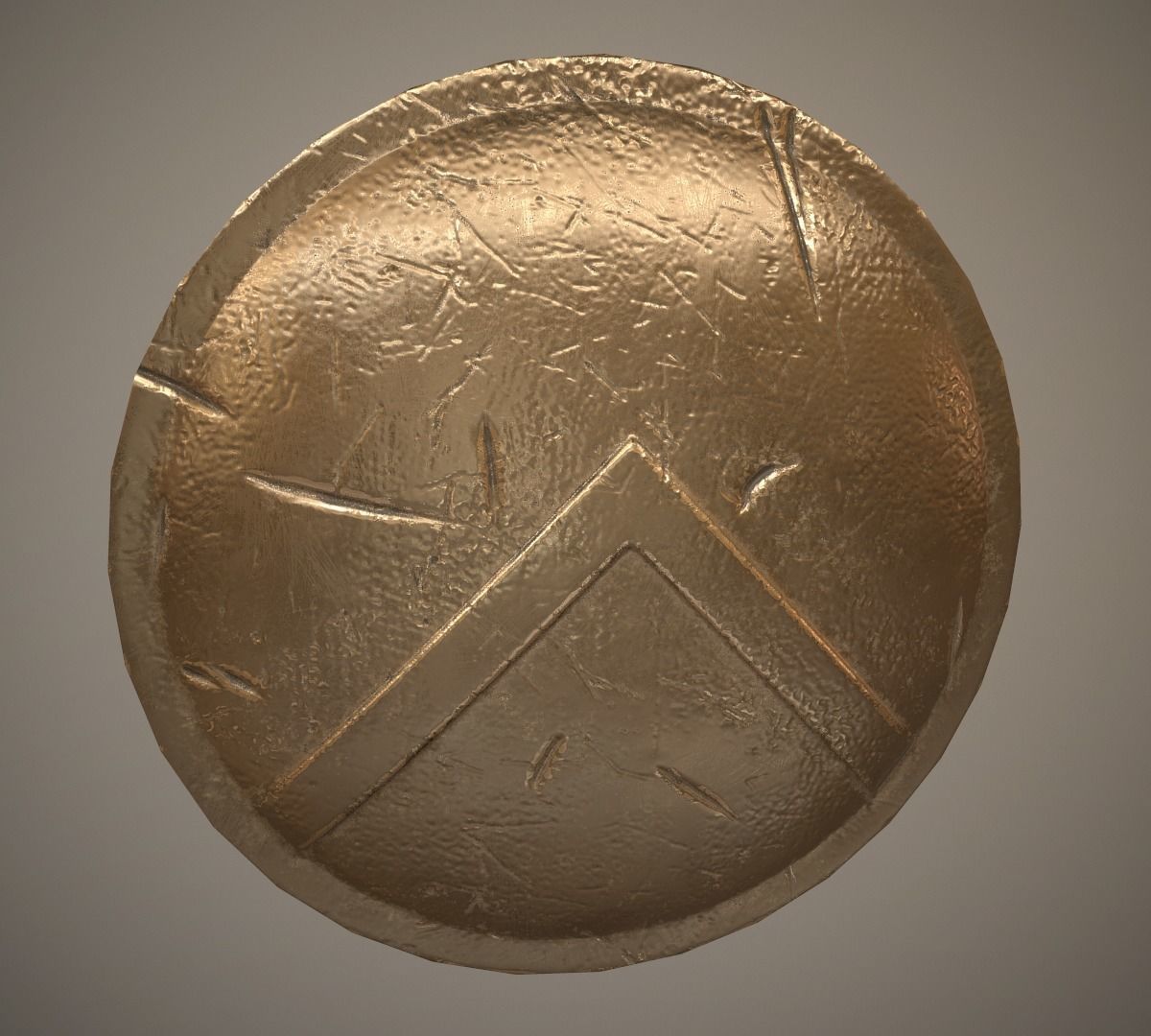 Spartan shield Low-poly 3D model_7
