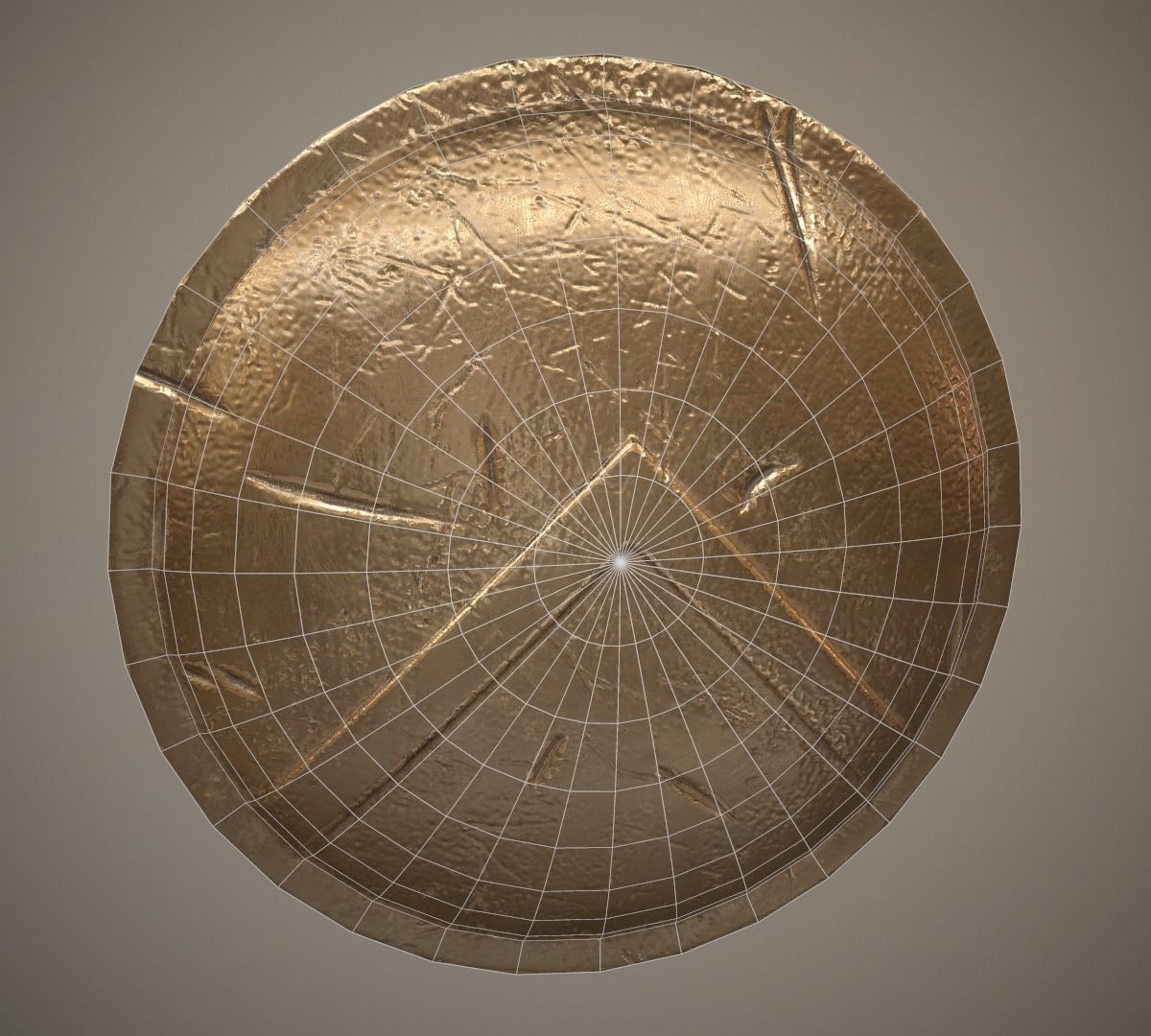 Spartan shield Low-poly 3D model_8