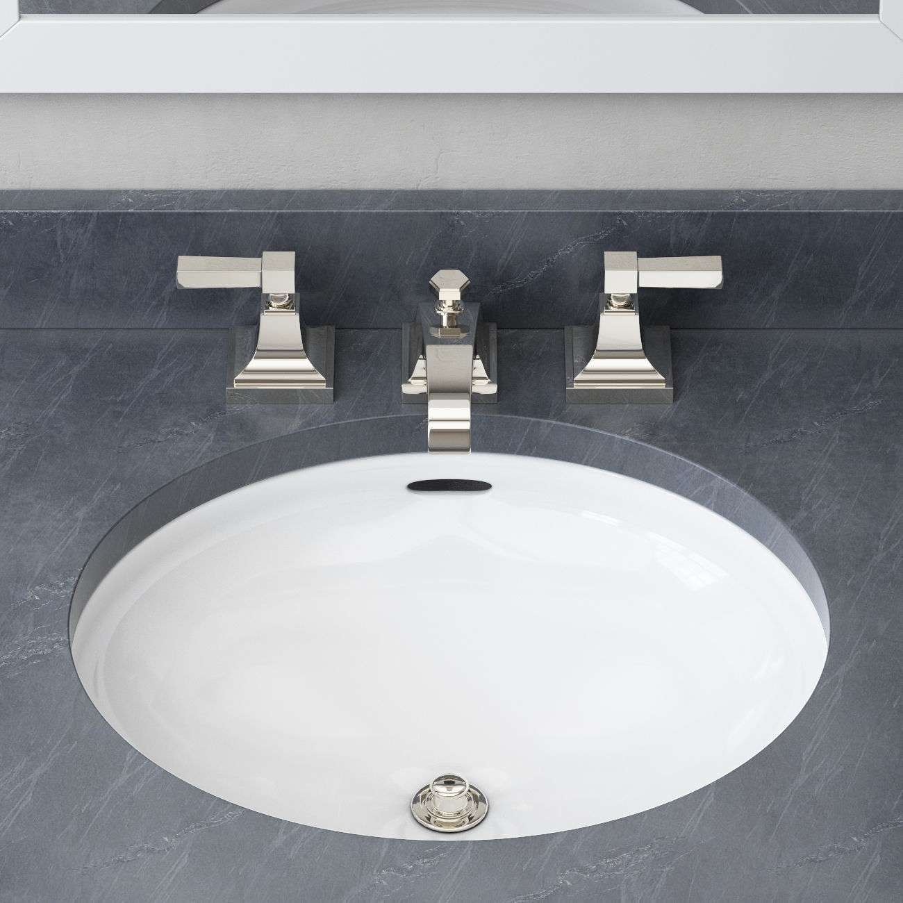 Hutton single floating vanity white  3D model_5