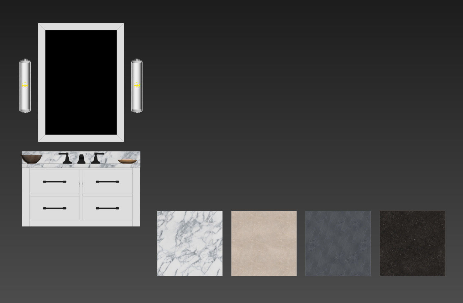 Hutton single floating vanity white  3D model_3