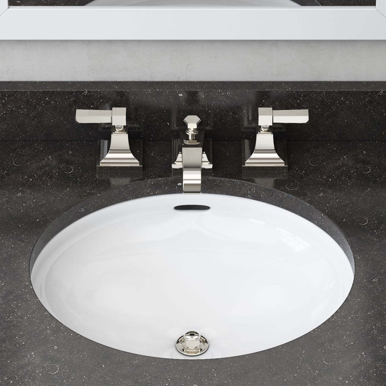 Hutton single floating vanity white  3D model_6