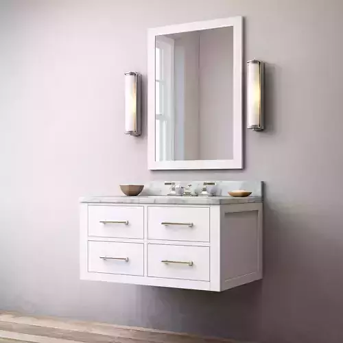 Hutton single floating vanity white 