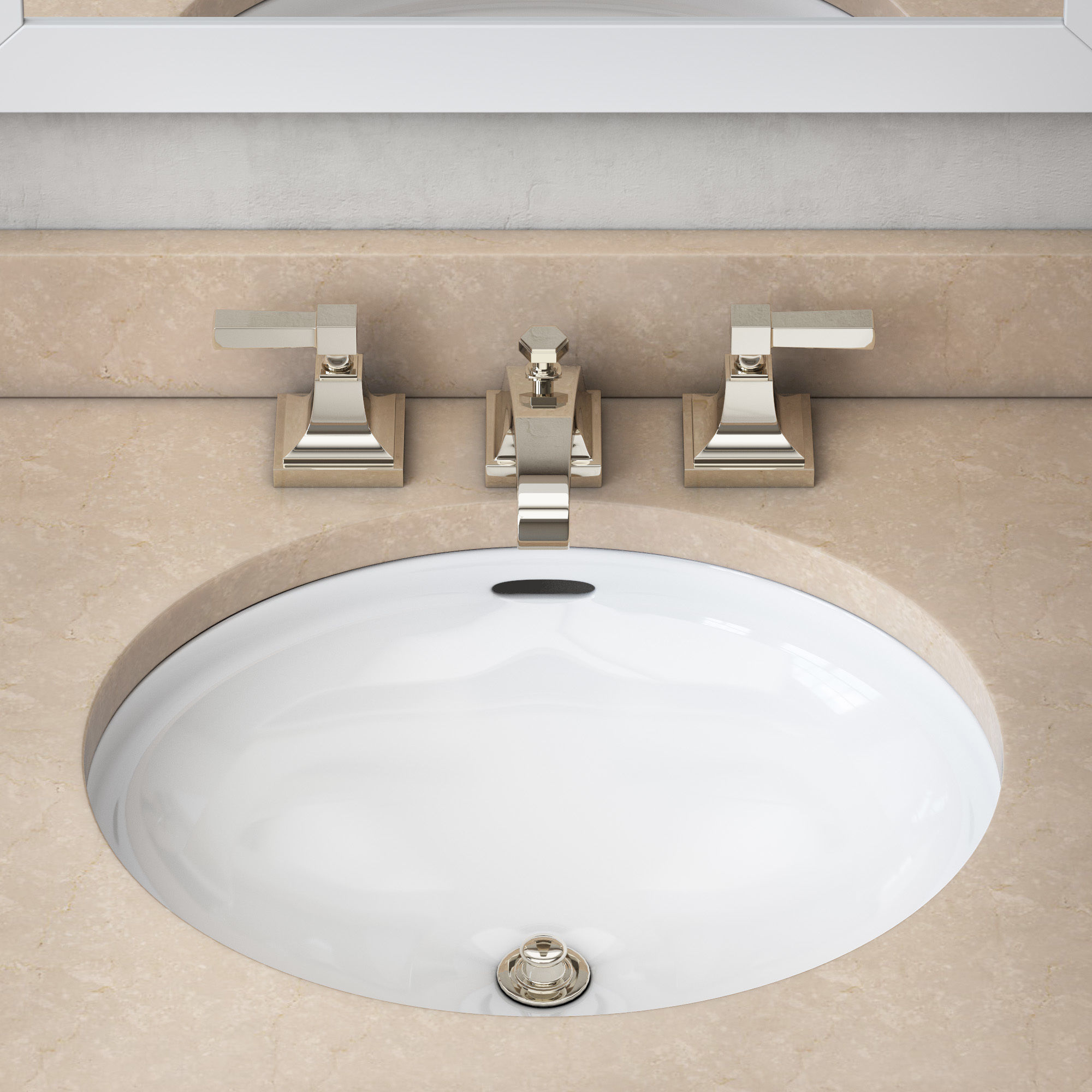 Hutton single floating vanity white  3D model_4