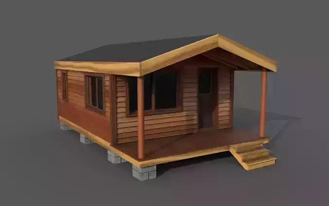 Woodland Cabin Low-poly 3D model