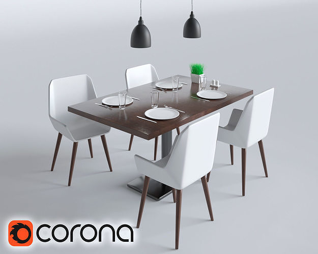 CAFE FURNITURE SET 3D model