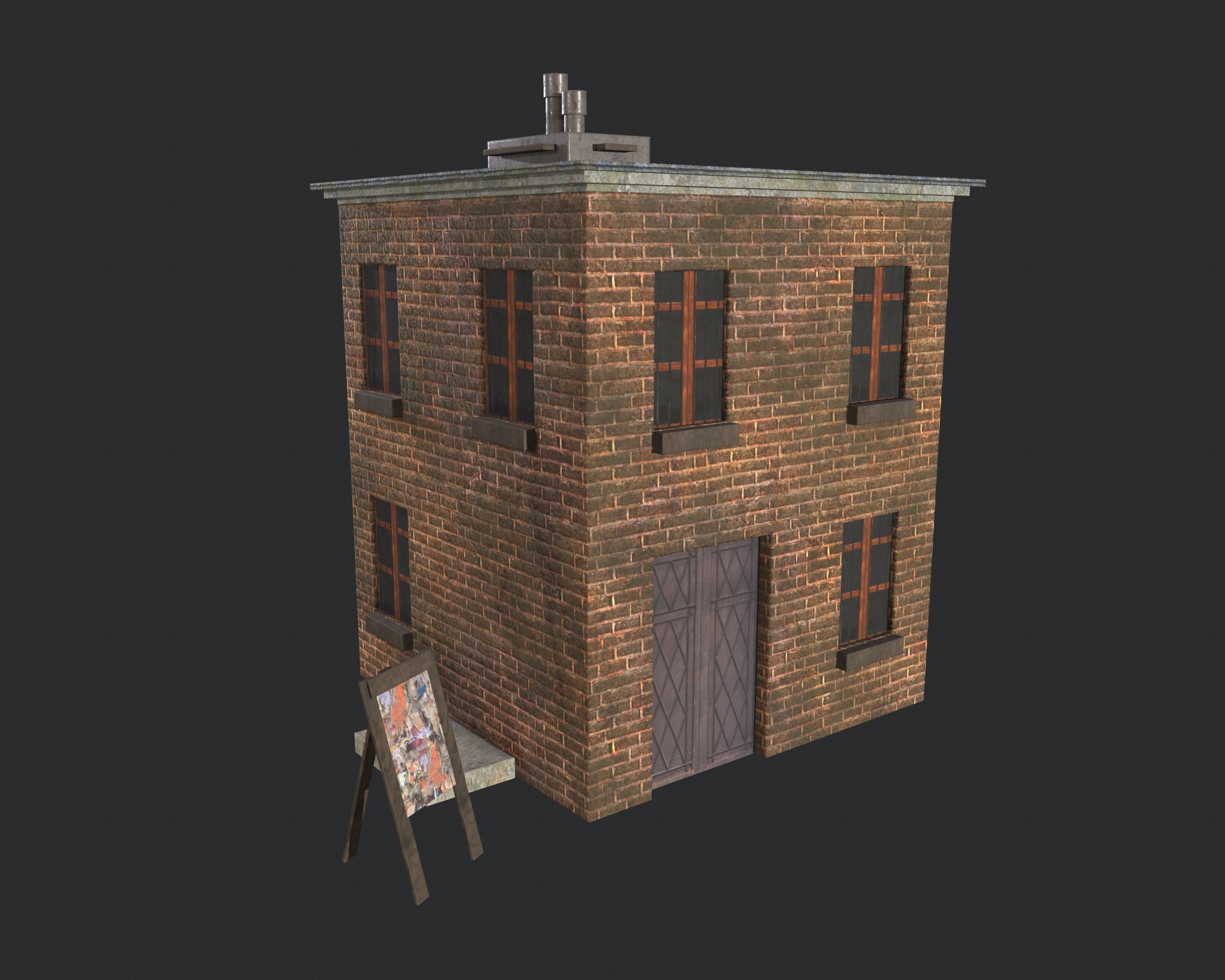 Game-ready houses pack Low-poly 3D model_11