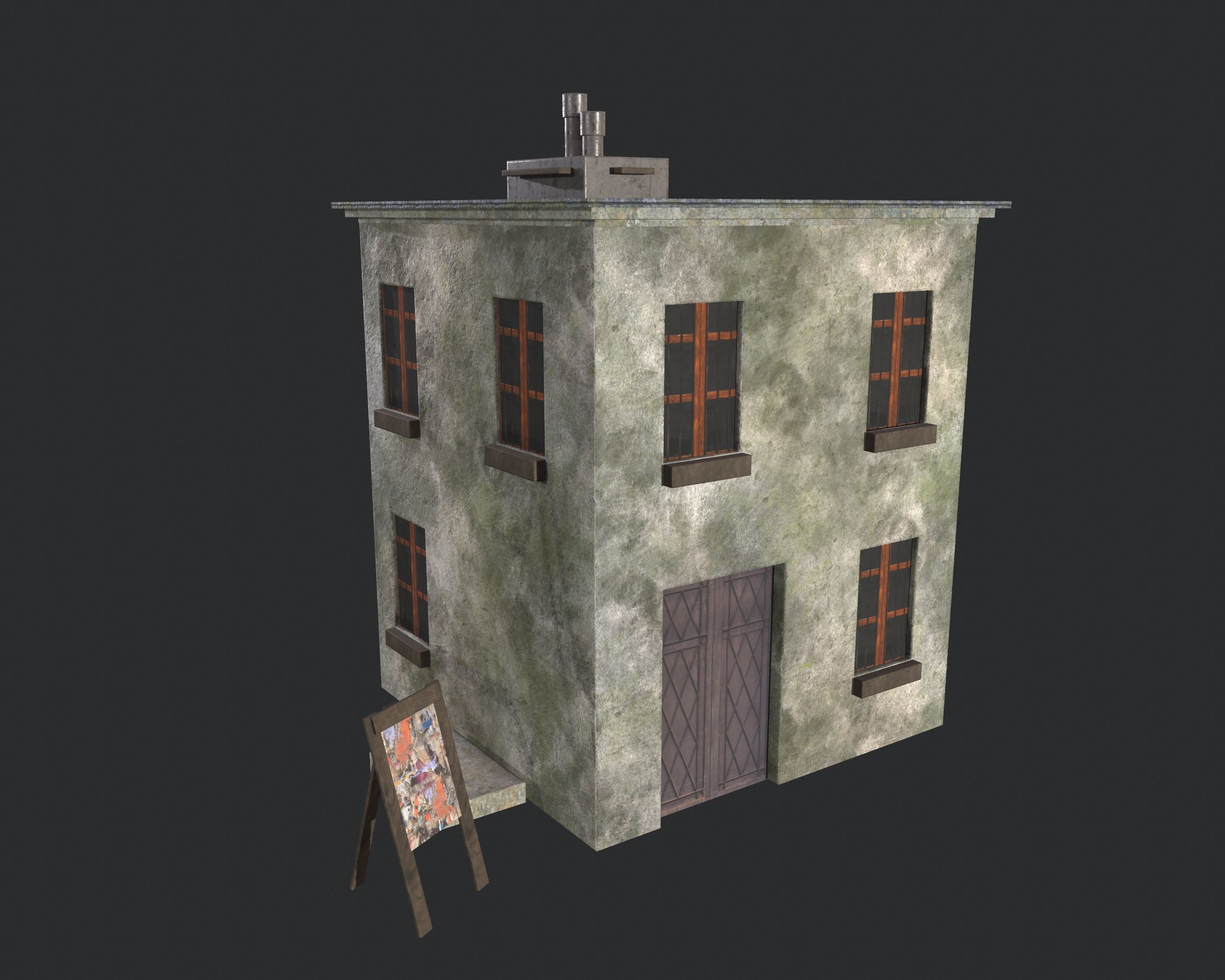 Game-ready houses pack Low-poly 3D model_9
