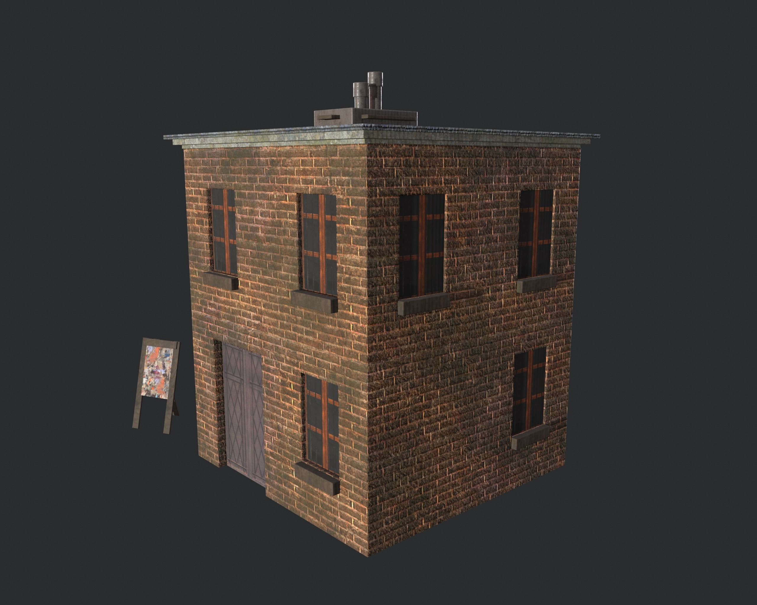 Game-ready houses pack Low-poly 3D model_12