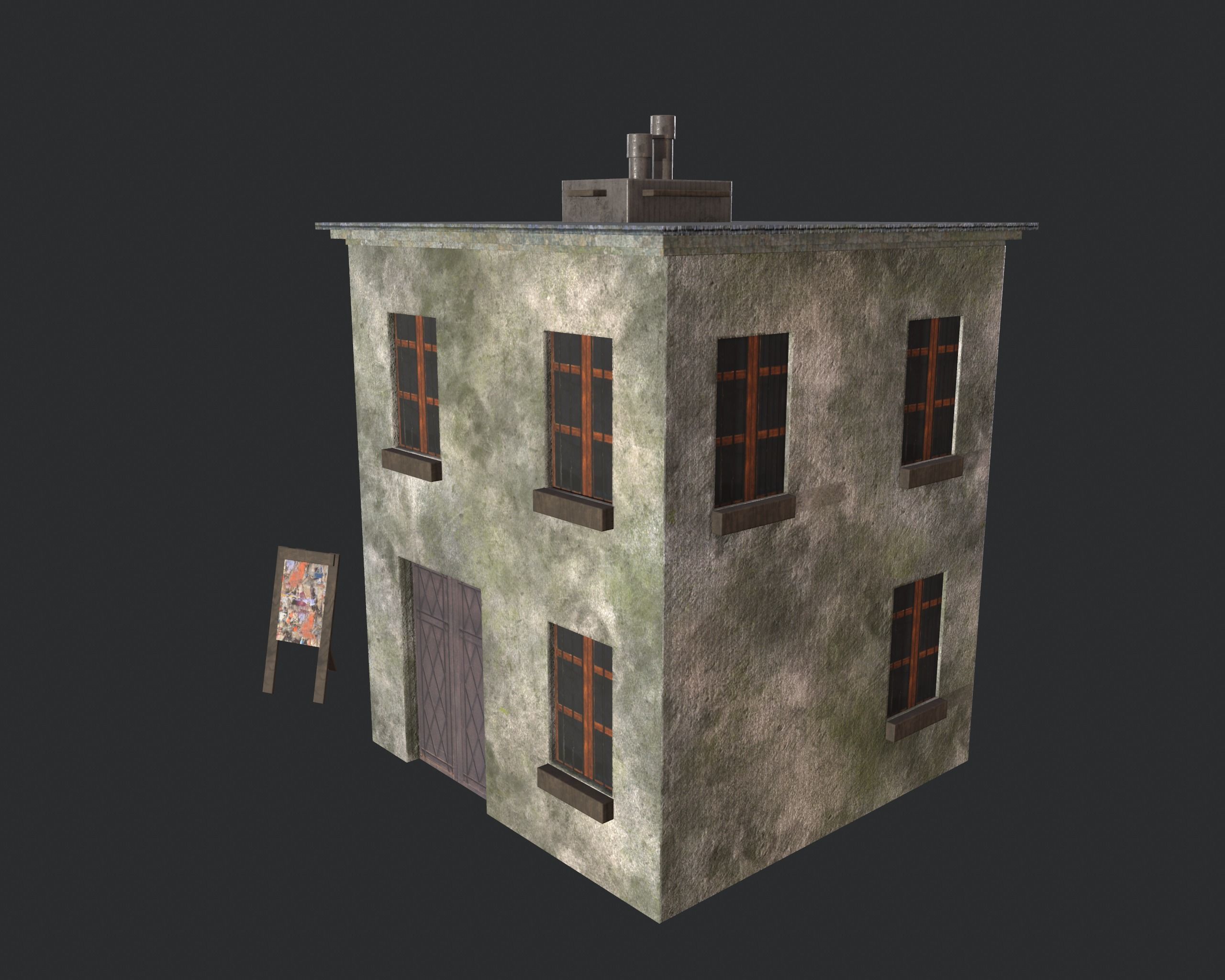 Game-ready houses pack Low-poly 3D model_10