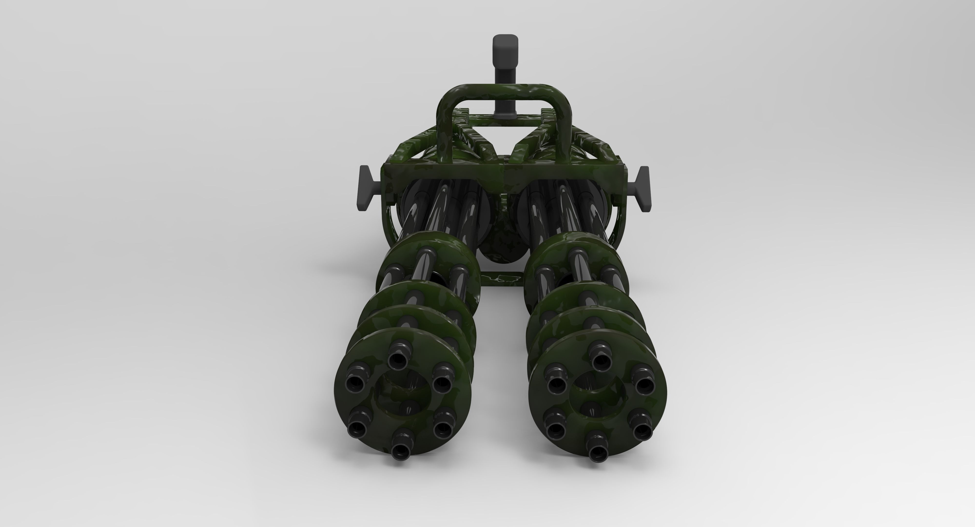 Double machine gun 3D model_2