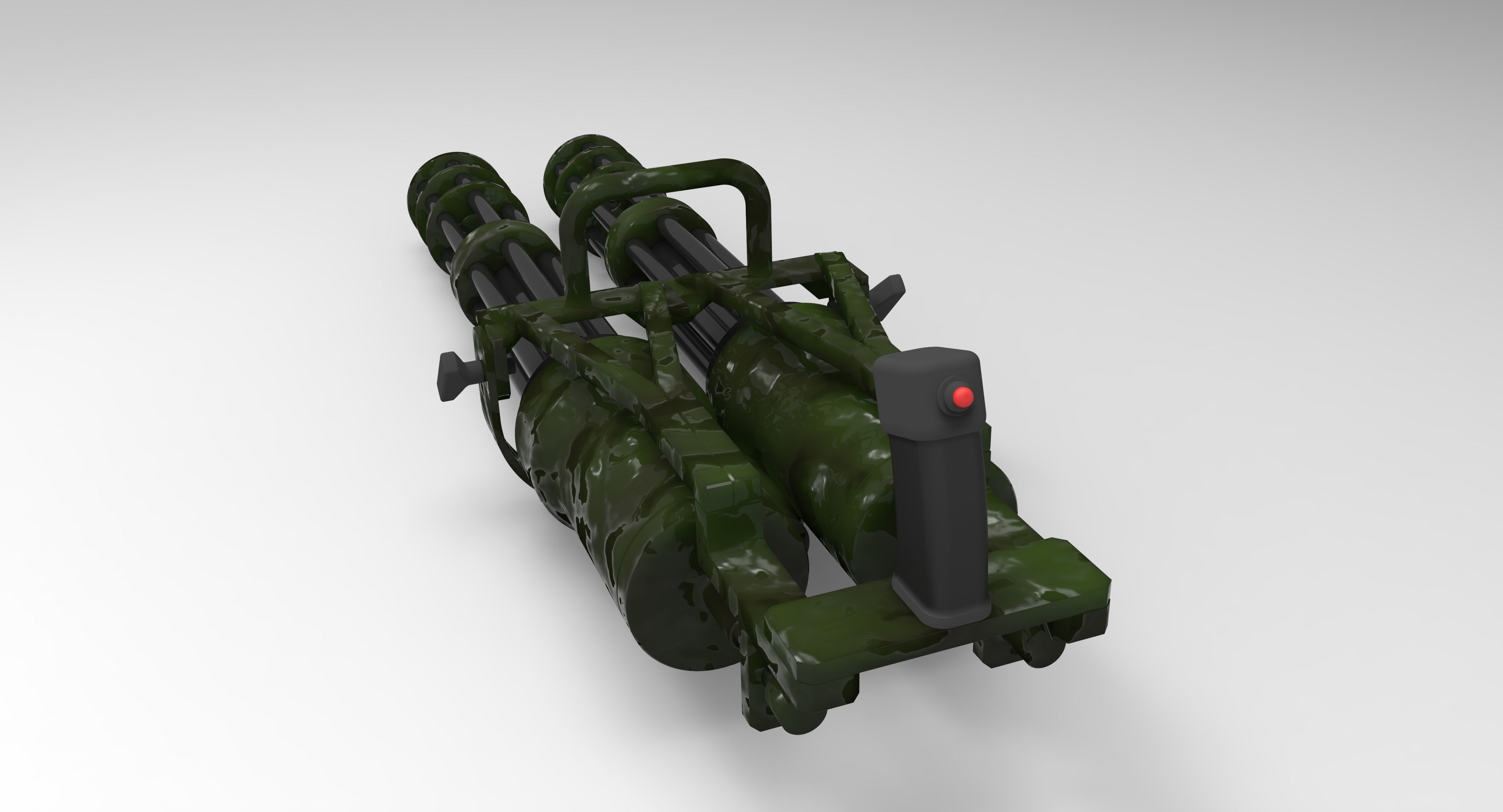 Double machine gun 3D model_5