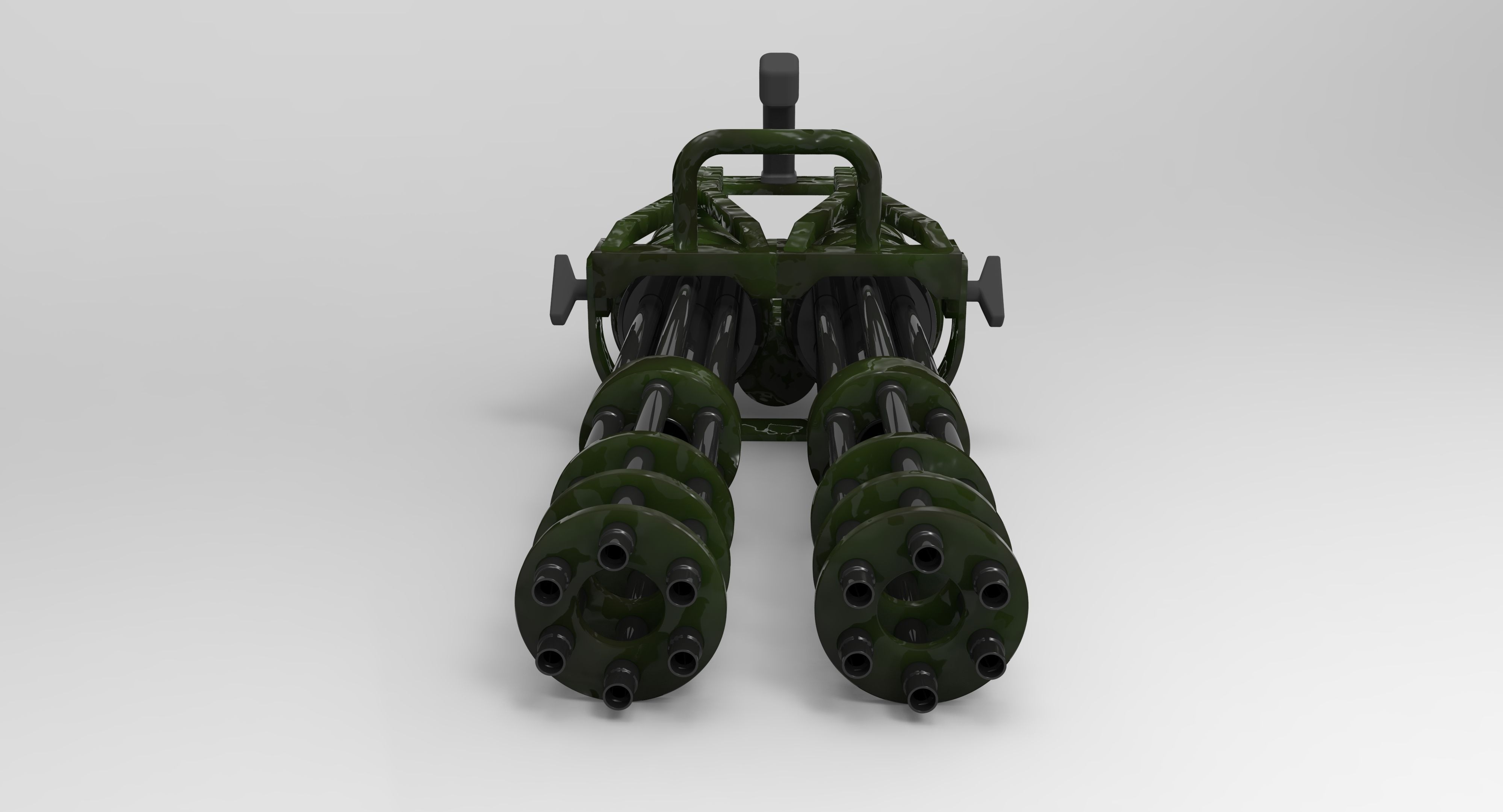 Double machine gun 3D model_9