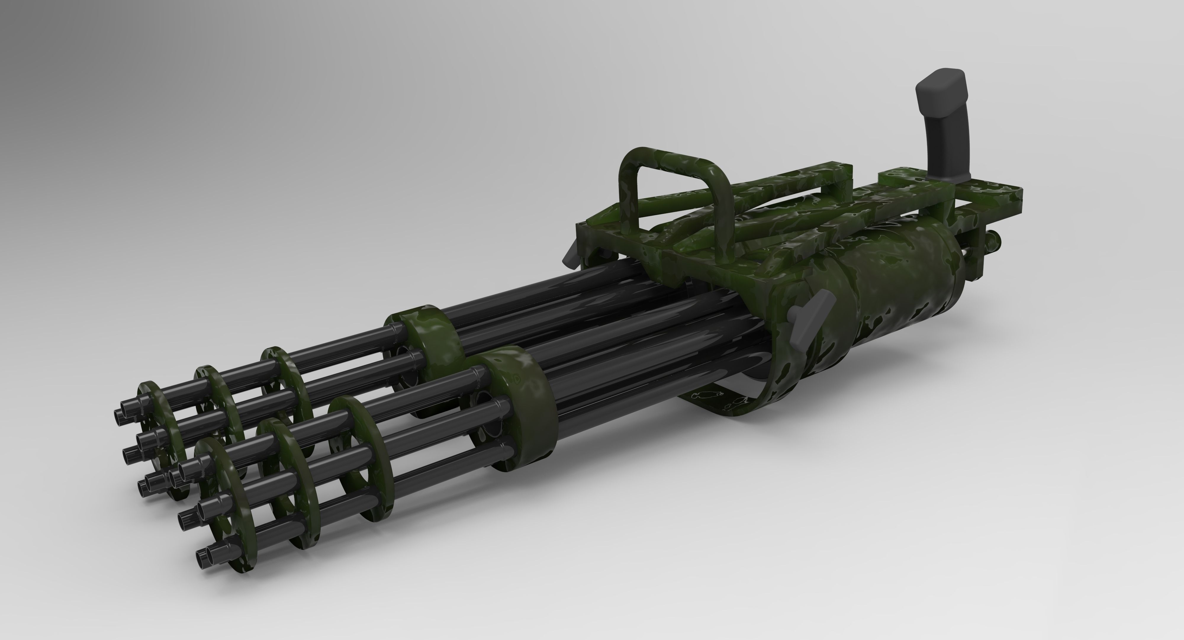 Double machine gun 3D model_7