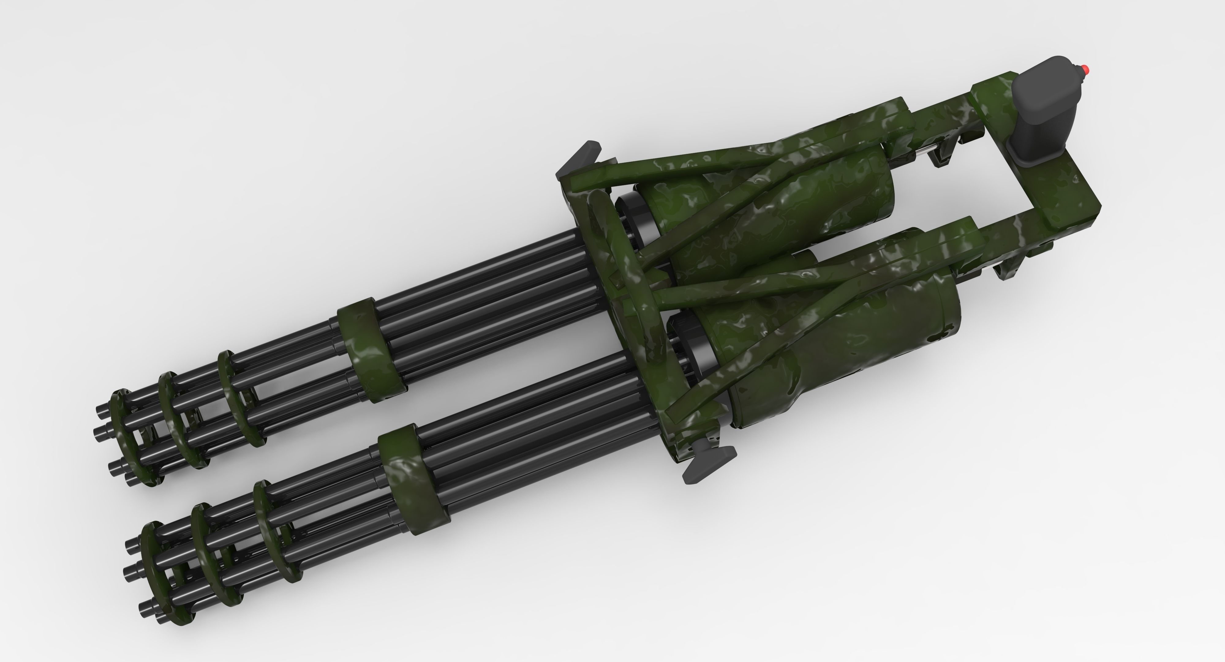 Double machine gun 3D model_3