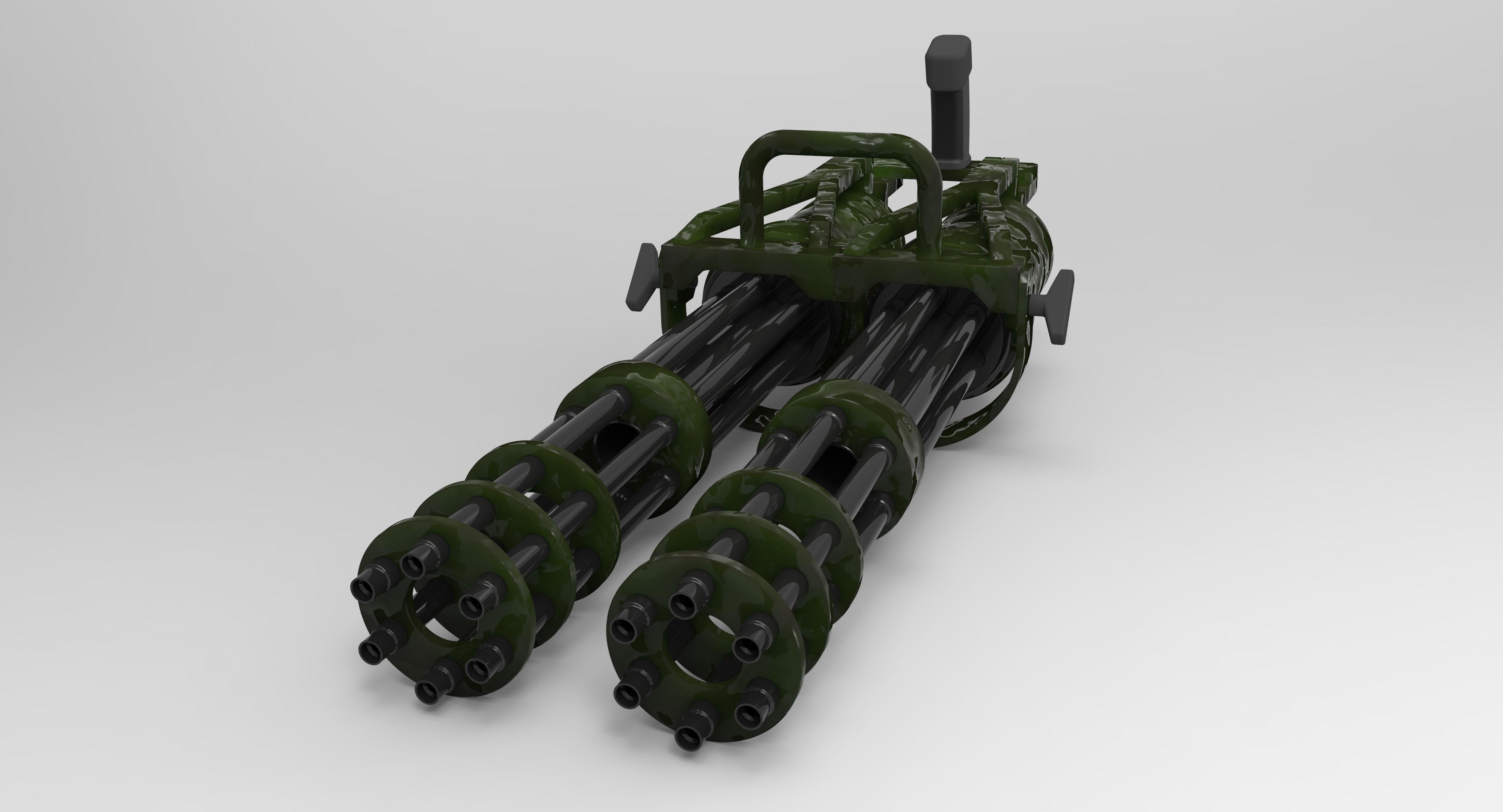 Double machine gun 3D model_8