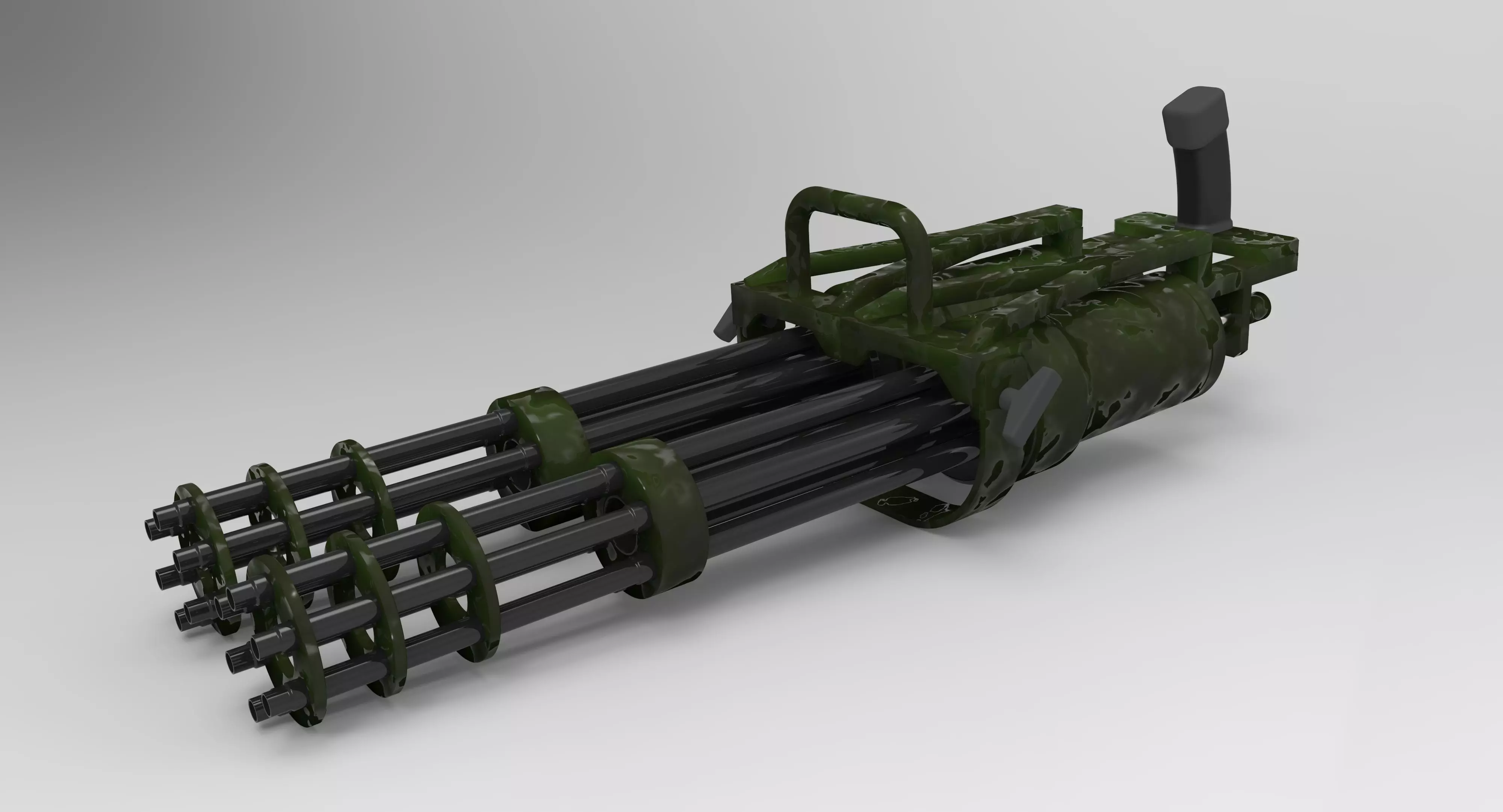 Double machine gun 3D model_0