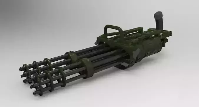 Double machine gun 3D model
