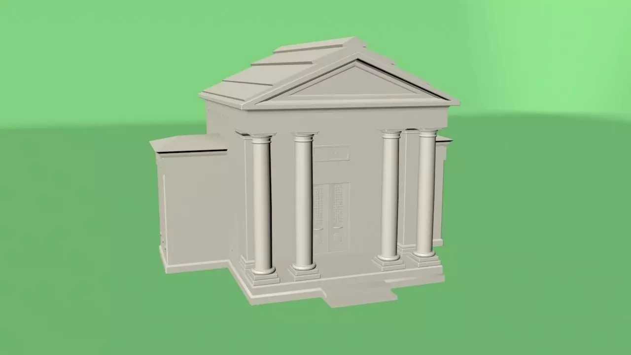 Mausoleum building 3D print model_0