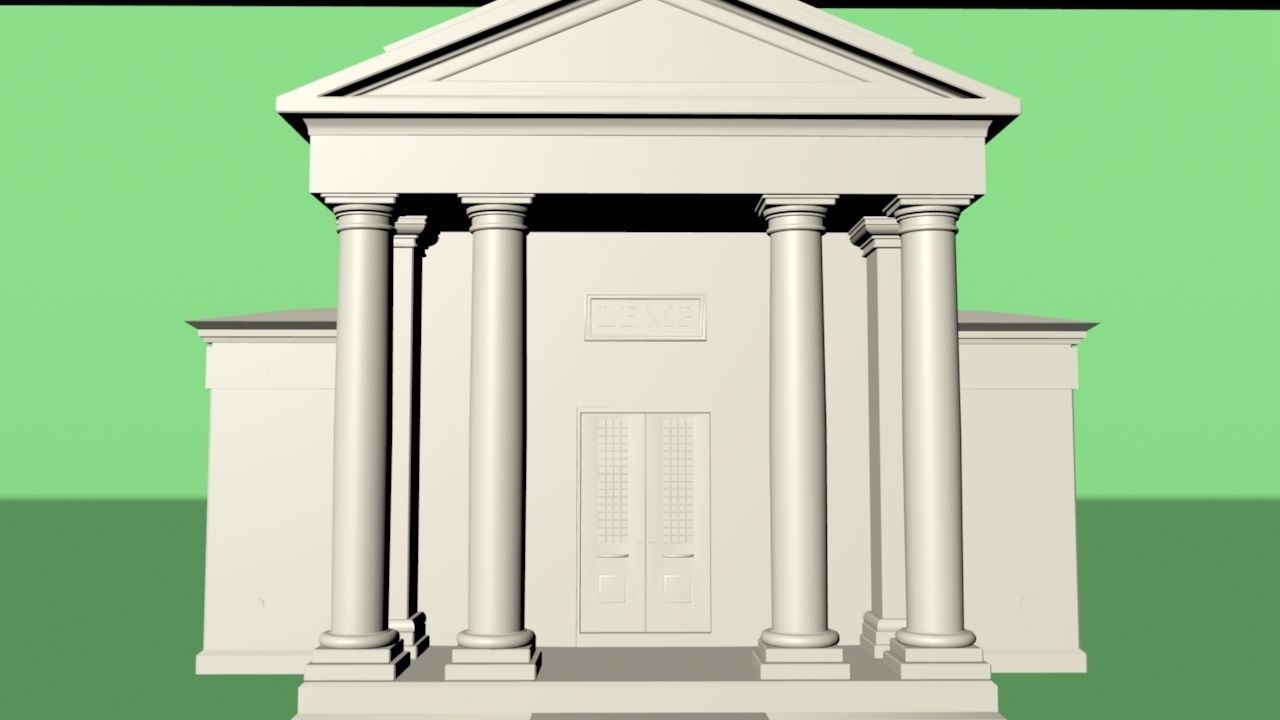 Mausoleum building 3D print model_1