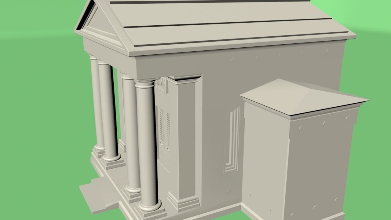 Mausoleum building 3D print model_2