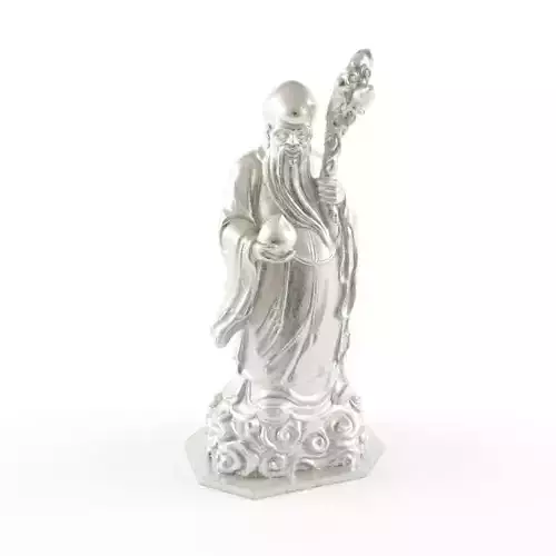 budda silver statue of chinese god