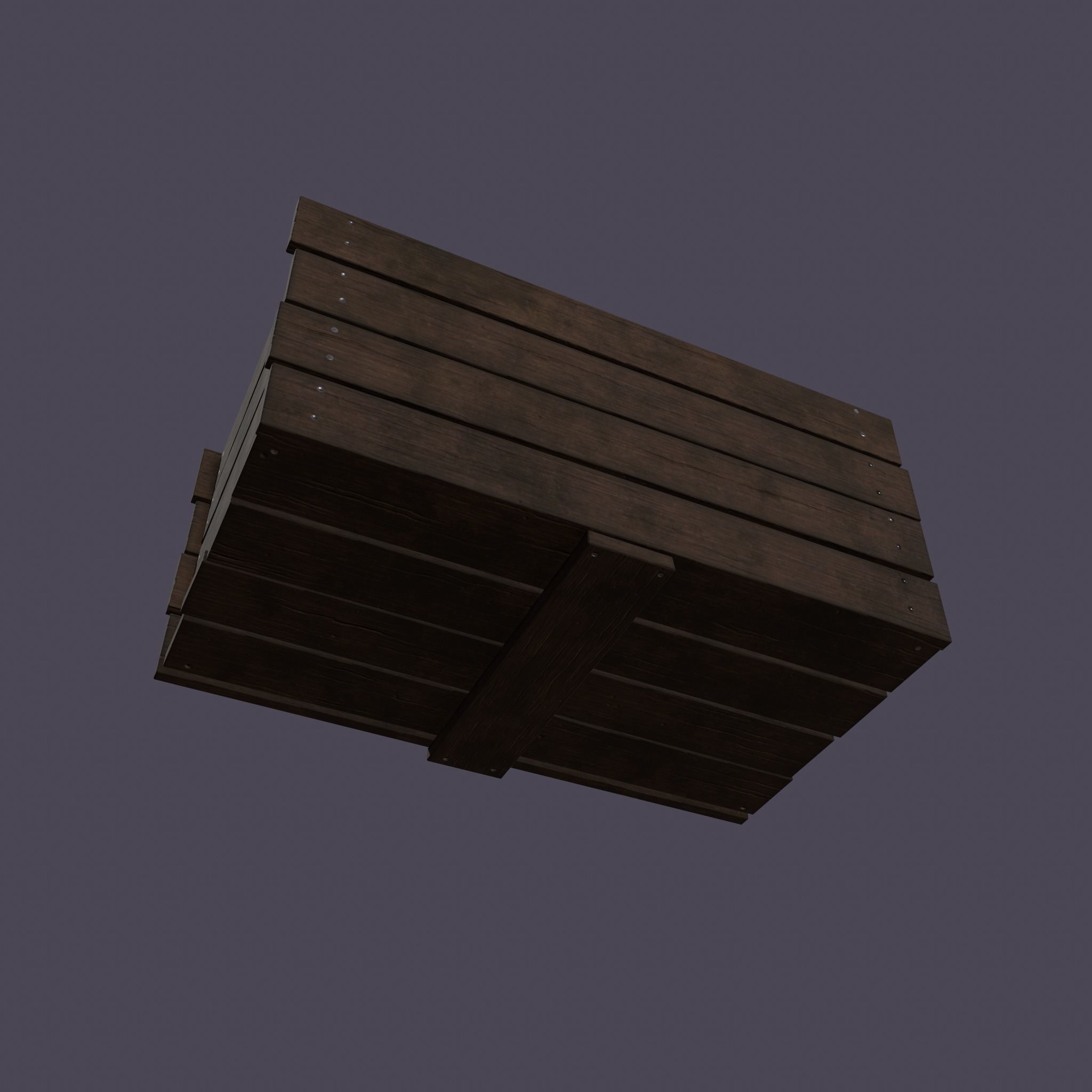 Wooden Crate Low-poly 3D model_6